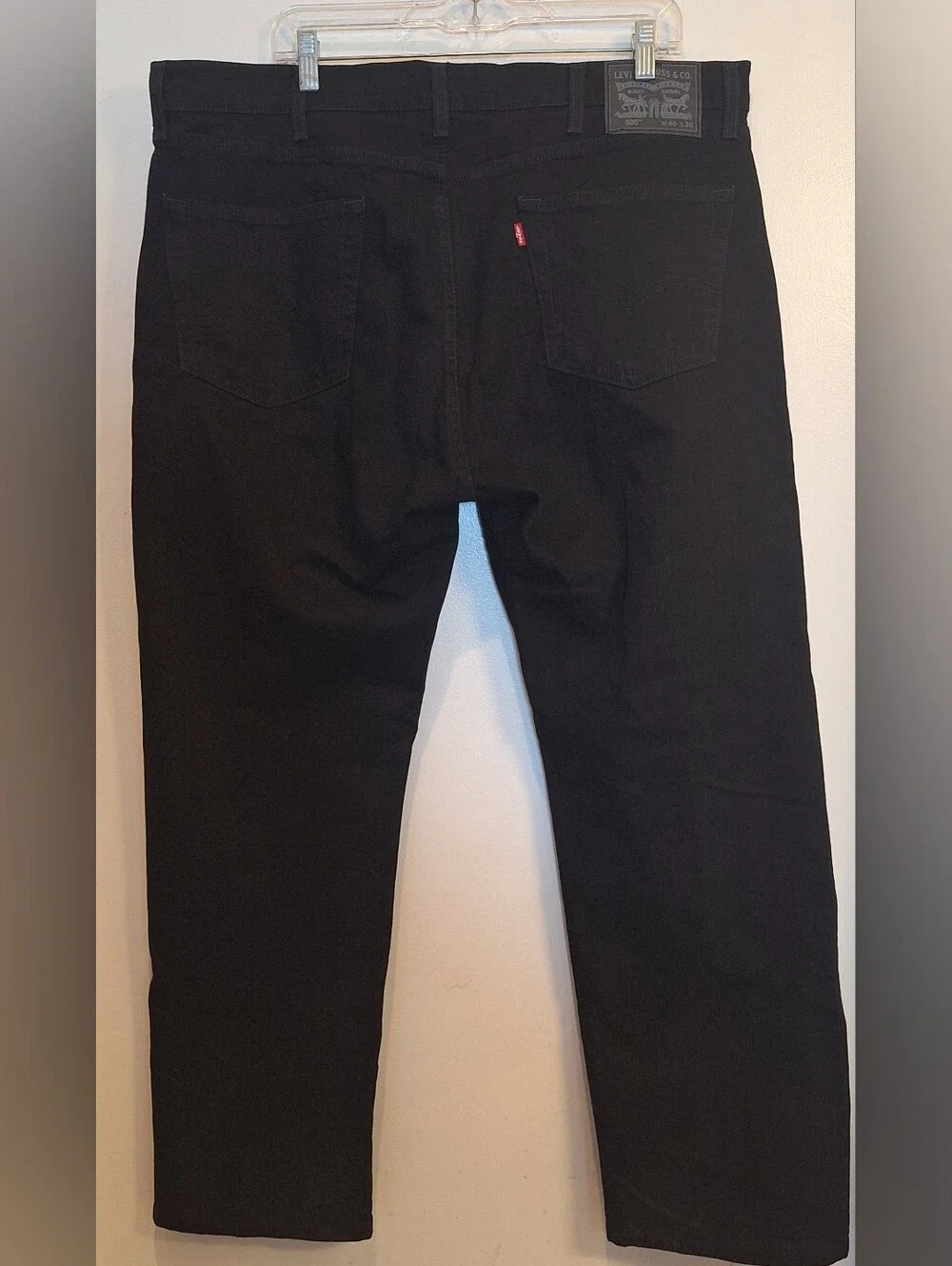 Levis 505 Jeans Men's Size 40x30 Black Straight Leg Denim Levi's Jean